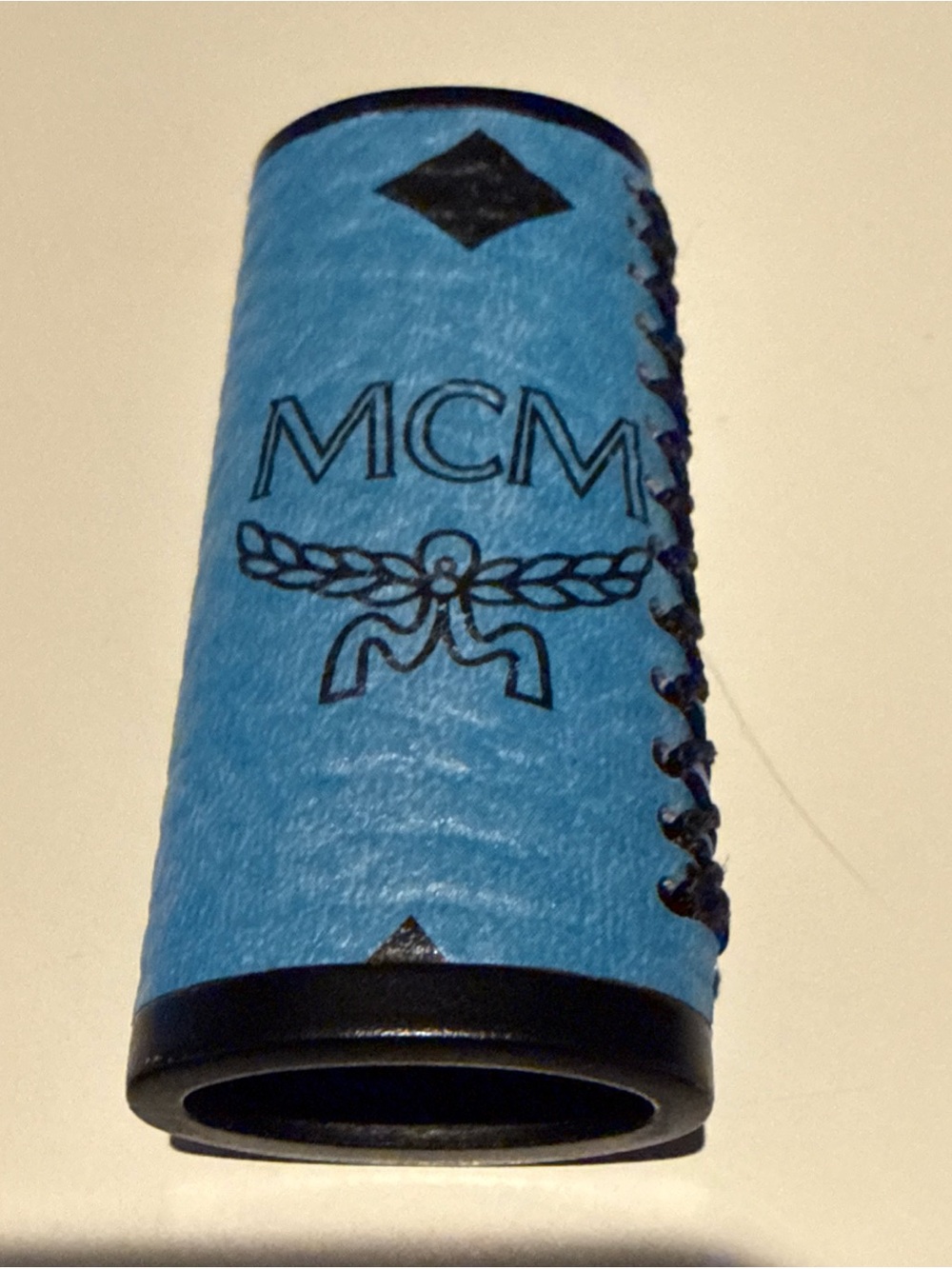 MCM Leather Bic Lighter Case Full Size Blue